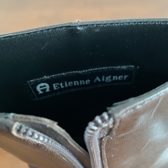 SOLD - Etienne Aigner Dark Brown Ankle Boots - Picture 5 of 13